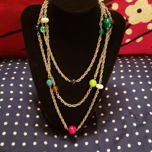 59" vtg. Glass bead necklace